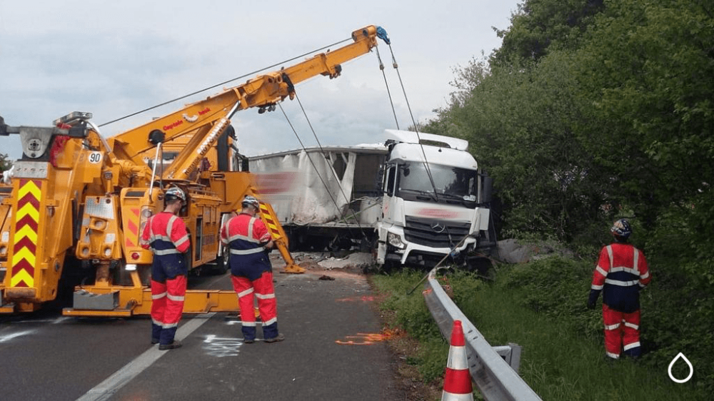 sortie de route camion
