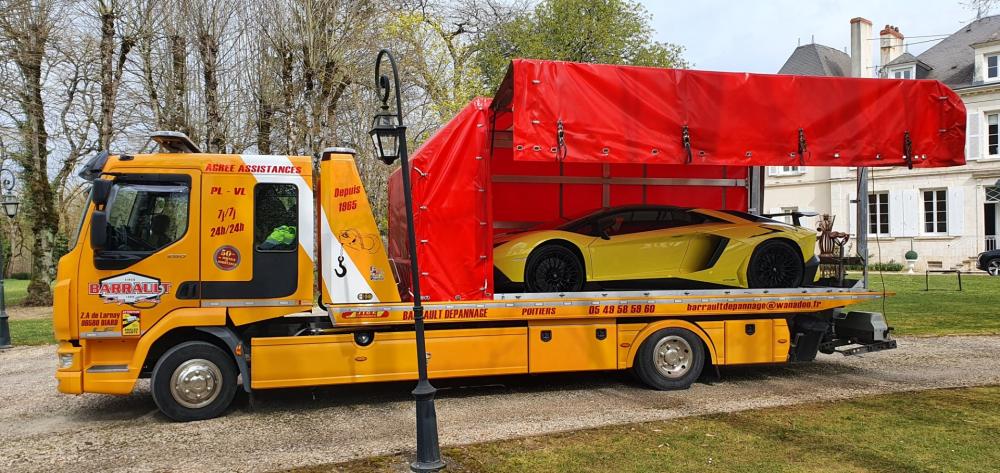 remorquage voiture de sport